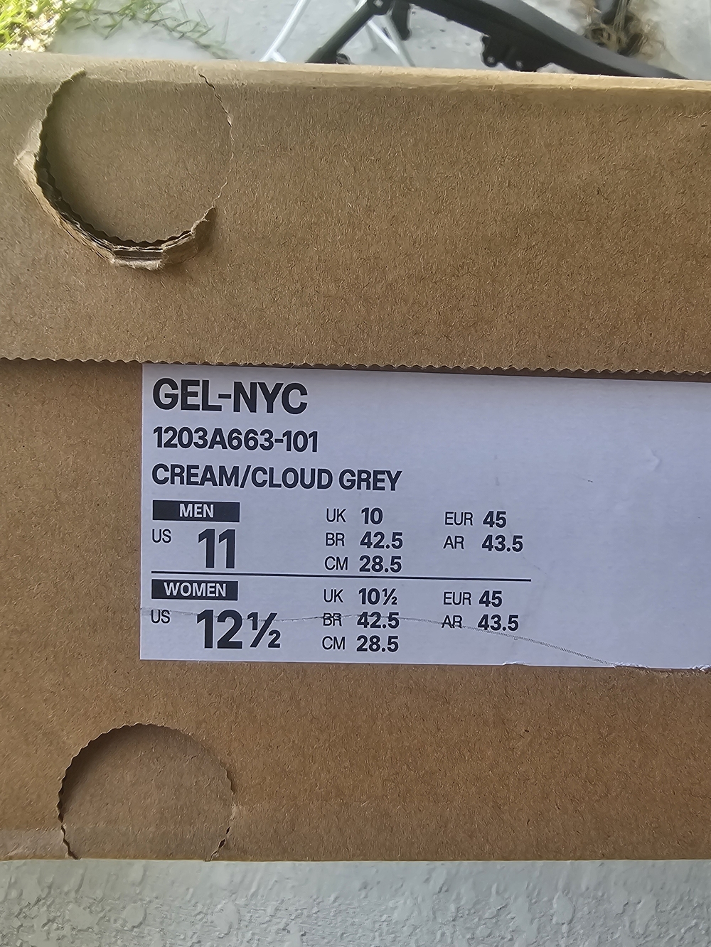 Size 11 - ASICS Gel NYC Cream Cloud Grey - Picture 8 of 8